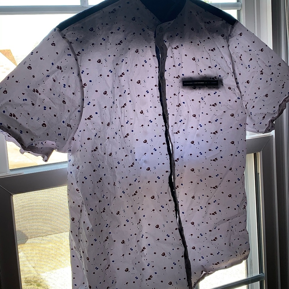 Men's white Button Down Short Sleeve shirt